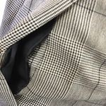 Vintage 80s Glen Plaid Check Black Cream Straight Midi Skirt Classic 16 L Size L Photo 4