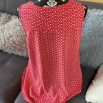 Anne Klein Coral/Red & White Long Tank Blouse Photo 3