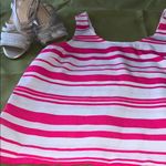 Lush Clothing Lush | Hot Pink & White Striped Sleeveless Cropped Blouse | Size Small Photo 4