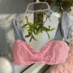 No Boundaries Red White Blue Striped Bikini Top Photo 3