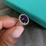 Australian Crystal Oval Stone Ring... Purple Photo 2