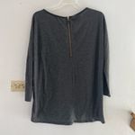 ZARA  W&B Collection Black Leather Collar Gray Dolman Top Back Zip size large Photo 11