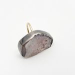 MELISSA JOY MANNING Ring Druzy Light Purple Silver & Gold One of a Kind Rare Photo 1