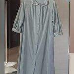 Vintage Gossard Artemis Nightgown Womens Medium Ice Blue Nylon Robe Button Up Photo 0