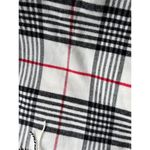 Luxurious 100% Cashmere White and Black Plaid Scarf Photo 2