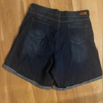 Women's plus size 22 Denim cuffed Jean shorts Distressed Bermuda Sz 22 waist 38 Blue Photo 2