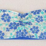 PINK - Victoria's Secret 🔴 PINK Victoria’s Secret Blue Floral Lace Bandeau Bra Top | Size M | Stretchy Photo 0