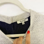 Madewell Backroad Button Back Colorblock Navy Gray Sweater Photo 4