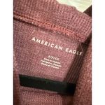 American Eagle  Waffle Knit Funnel Neck Pullover Hi-Low‎ Hem Top Size Small Photo 2