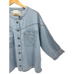 Wrap London NWT Denim Blouse US 14 UK 18 Hemp Cotton Boxy Button Shirt‎ Top Blue Photo 1