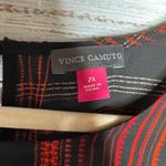 Vince Camuto  Plaid Bell Sleeve Tunic Top Black Red Orange Pleated Sleeves 2X Photo 2