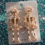 New Halloween Skeleton Fashion Earrings Gold Photo 3