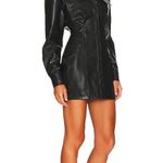Line and Dot  Lou Faux Leather Mini Shirt Dress Black Womens Size Small Photo 1