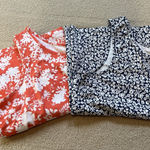 Lands' End Lands‎ End Knit Tank Top Lot Floral Blue Coral Beach Vacation Photo 0