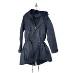 Nicholas K x Free People Byard Trench Coat with Waxed Cotton Size XS Like New Blue Photo 3