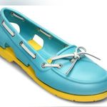Crocs “Barbados” Beach Line Hybrid Boat Shoe - Sz 10 - Aqua & Yellow - EUC Photo 0