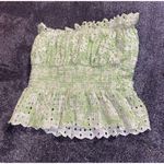 Ramy Brook NWOT  Green / White Picnic Strapless Top ( 0 )‎ Photo 3