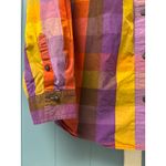 Liz Claiborne Newport Plaid Button Down Shirt Women's L Orange Purple Yellow Size L Photo 1