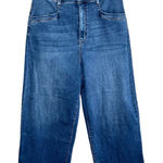 Free People We The Free Curvy High-Rise Wide-Leg Crop Jeans Size 31 Lace Up Back Photo 0