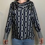 ZARA  Chain Print Cowl Neck Long Sleeve Blouse Size Medium Photo 0