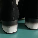 Halston Heritage New in Box Trendy Olga Black Suede Chunky 1.5” Heeled Booties Photo 11