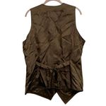 BB Dakota Brown Leather Button Front Vest Photo 1
