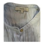 Vince Sleeveless Crushed Satin Band Collar Blouse Photo 4