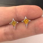 Star Stud Earrings for Men Women Streetwear Unisex Style Silver Photo 4