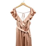 Show Me Your Mumu Samantha Ruffle Wrap in Rose Gold Luxe Satin size 2X Photo 5