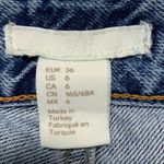 H&M "Girls Bite Back" Jeans Sz 6 Distressed Straight Leg Raw Hem Photo 6