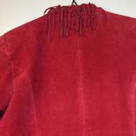 Dialogue  Red Fringe Leather Long Sleeve Jacket Photo 9