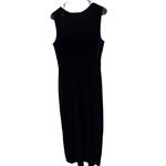 Karin Stevens Karin Stevens Womens Size 6 Black Velvet Vintage 90s Maxi Dress Scoop Neck Photo 5
