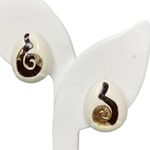 A.L.C. CAVINESS Enamel White Gold Black Clip On Earrings Photo 0