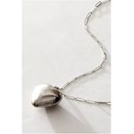 Free People  Paperclip Spektor Heart Pendant Necklace in Silver NWT Chunky Retro Photo 3