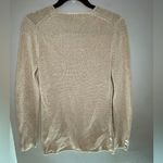 J. McLaughlin  Women’s Tan V-Neck Mesh Knit Sweater Size XS Photo 1