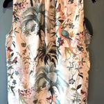 H&M Womens Sleevless Blouse Off White Tropical Ruffled V Neck Tie Top Sz 6 Photo 0