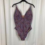 J.Crew x Liberty of London Plunge V Neck Swimsuit Tropical Prince Paisley Sz.12 Photo 1