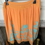 Sundance  100% silk embroidered western style flowy skirt size women’s small Photo 1