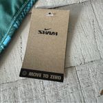 Nike Swirl High Waist Swim Bottoms NWT size XXL Ribbed in Aquarius Blue Photo 3