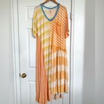 Free People Shellyanne Striped MaxiDress Size M Medium Orange White Yellow Blue Photo 1