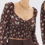 Urban Outfitters  butterfly print smocked balloon sleeve‎ blouse Photo 0