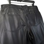 Banana Republic  Petite Vegan Leather Bootcut Pants Black 14P Smooth Coat MidRise Photo 5