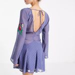 ASOS  DESIGN textured embroidered godet‎ skater mini dress with lace trims
Size O Photo 3