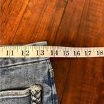 Dear John  Boutique Blue front Stretch Beaded Trim Pocket Jeanne Flare Jeans 27 Photo 14