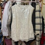 Edikted  Ibiza Sequin Minidress Size Large Cream White Photo 9
