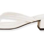 🔃White Chunky Heeled Thong Sandals White Size 7.5 Photo 0