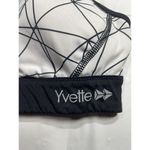 Yvette Racerback Front Zip High Impact Sports Bra Black White Geometric Size XS‎ Photo 1