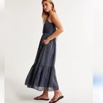 Abercrombie & Fitch  Polka Dot Low Back Maxi Dress Size Small Blue Tiered AF Photo 3
