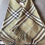 Burberry NEW Green Giant Check Fringed Wool Cape Photo 0
