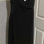 CELINE Black Sleeveless V Neck Midi Dress Size 44 Viscose Blend Elegant Photo 0